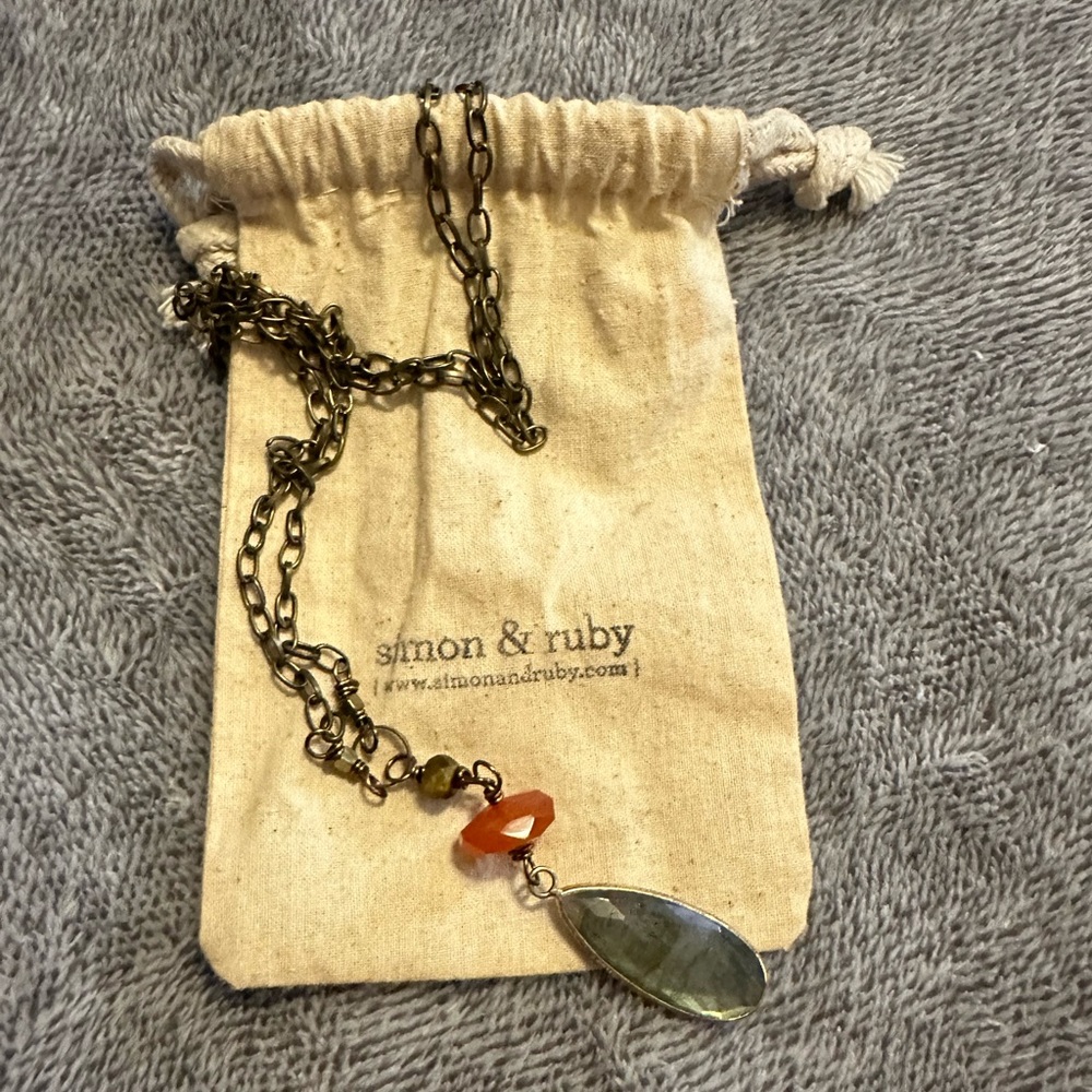 Carnelian, Labradorite, Tiger eye Simon & Ruby necklace.